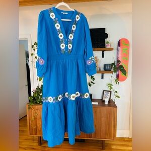 Boden Elena Double Cloth Embroidered Dress | Like New